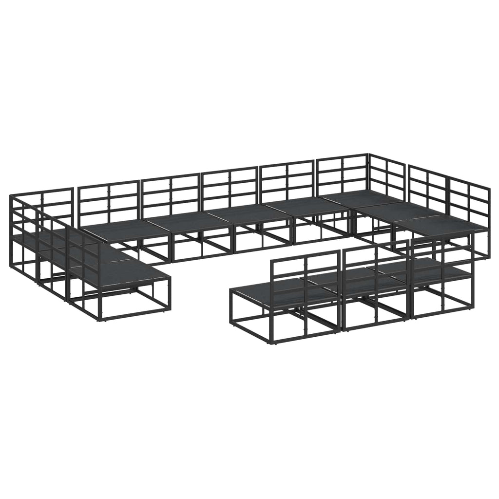 Garden Sofa Set With Cushion 13 Pcs Black Aluminium
