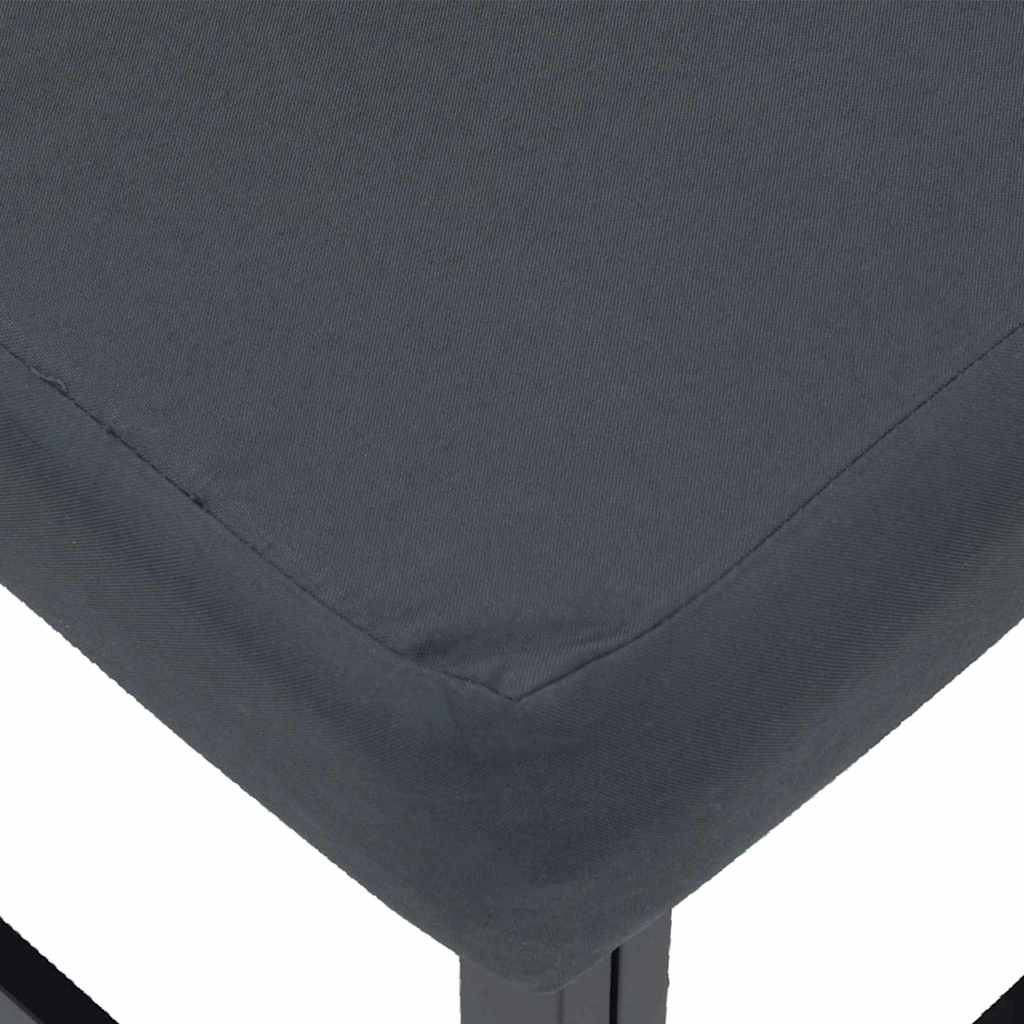 Outdoor Furniture Set Garden Sofa Cushion 12 Pcs Black Aluminium Adjustable LED