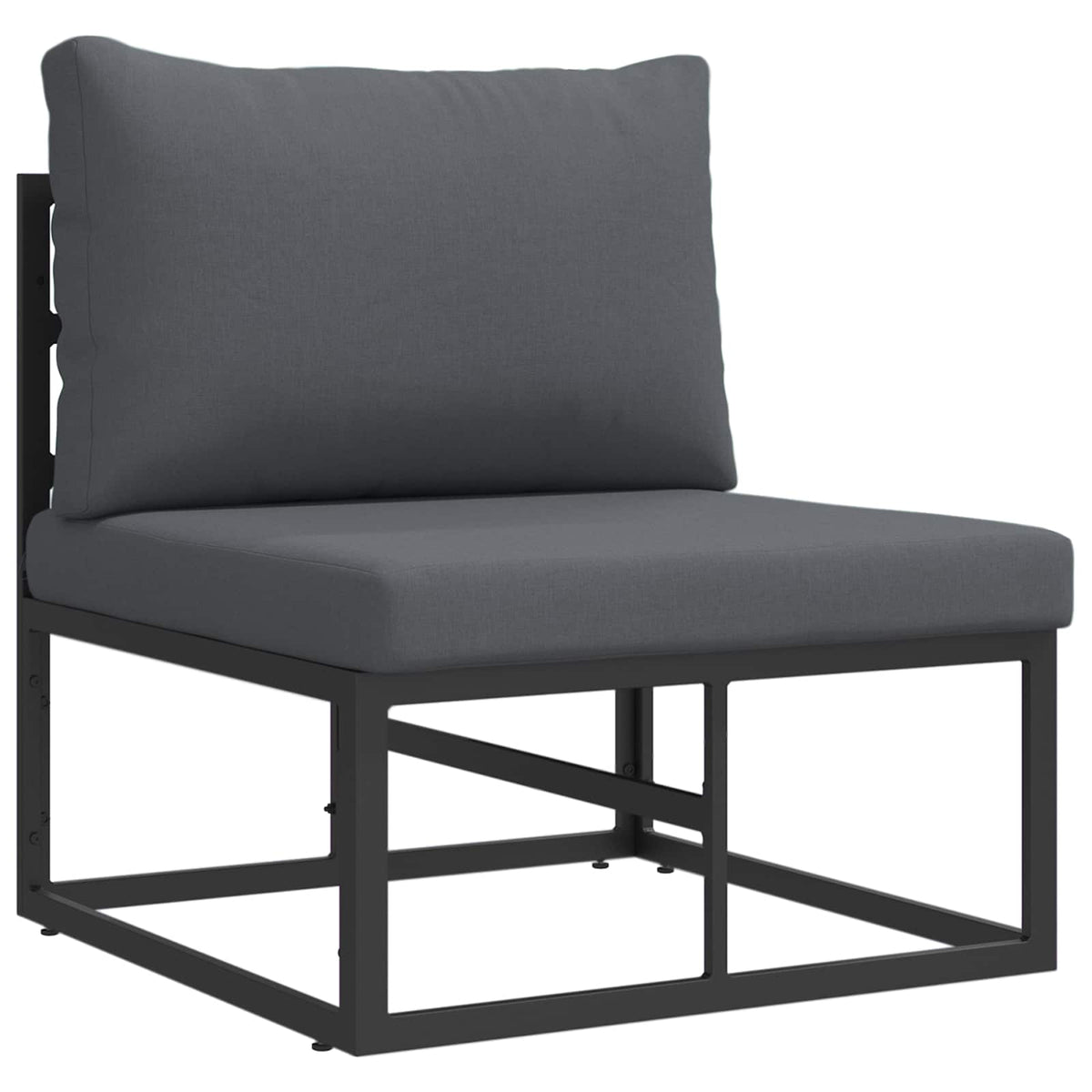 Outdoor Furniture Set Garden Sofa Cushion 12 Pcs Black Aluminium Adjustable LED
