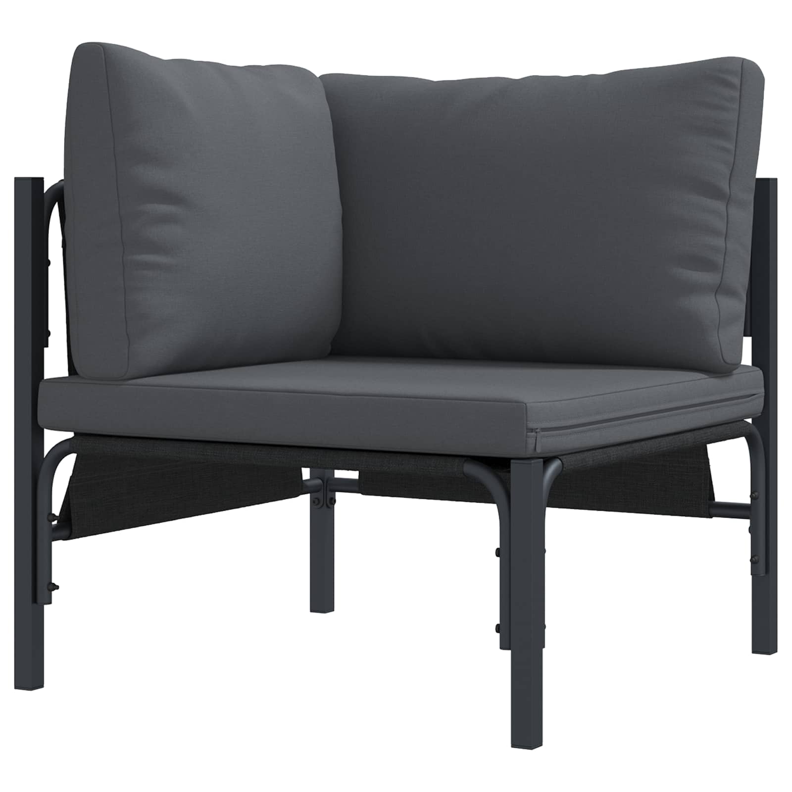 Garden Sofa Set With Cushion 8 Pcs Black Steel