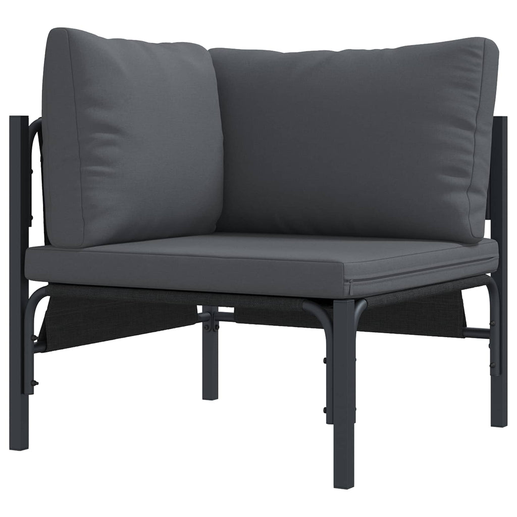 Garden Sofa Set With Cushion 8 Pcs Black Steel 2