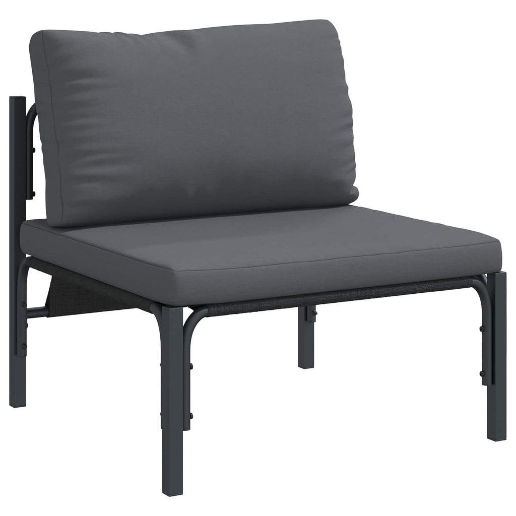 Garden Sofa Set With Cushion 8 Pcs Black Steel 2