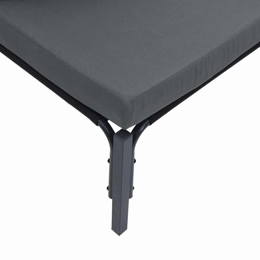Outdoor Furniture Set Garden Sofa Cushion 9 Pcs Black Steel Weather Resistant