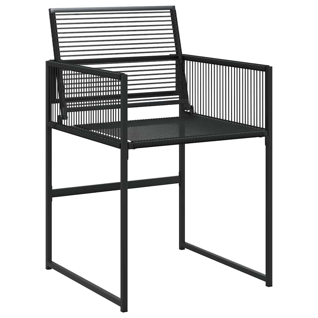 Outdoor Furniture Set Garden Dining 5 Pcs Black Powder-Coated Steel