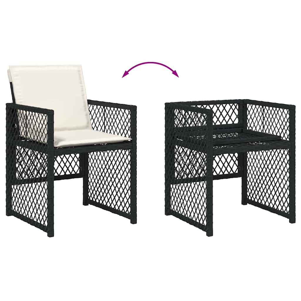 Garden Dining Set 5 Pcs Black Poly Rattan