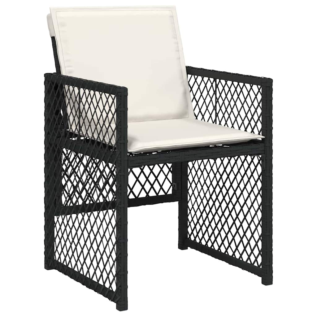 Garden Dining Set 5 Pcs Black Poly Rattan