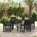 Outdoor Furniture Set Garden Dining 5 Pcs Poly Rattan