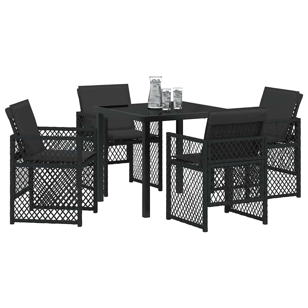 Outdoor Furniture Set Garden Dining 5 Pcs Poly Rattan