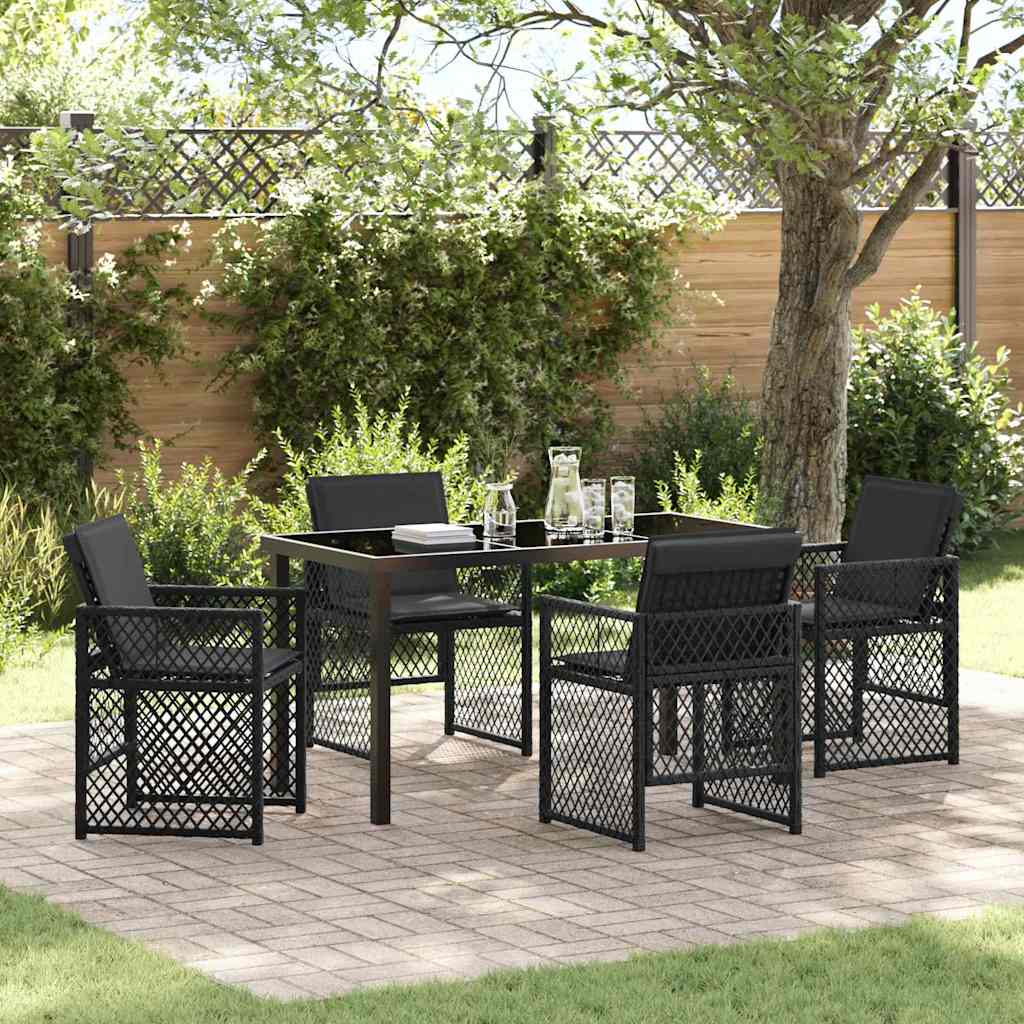 Outdoor Furniture Set Garden Dining 5 Pcs Poly Rattan