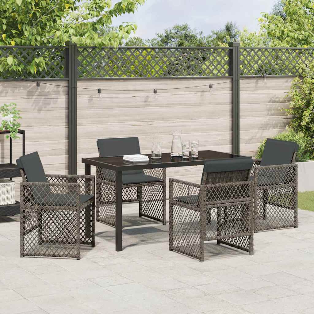 Garden Dining Set 5 Pcs Poly Rattan