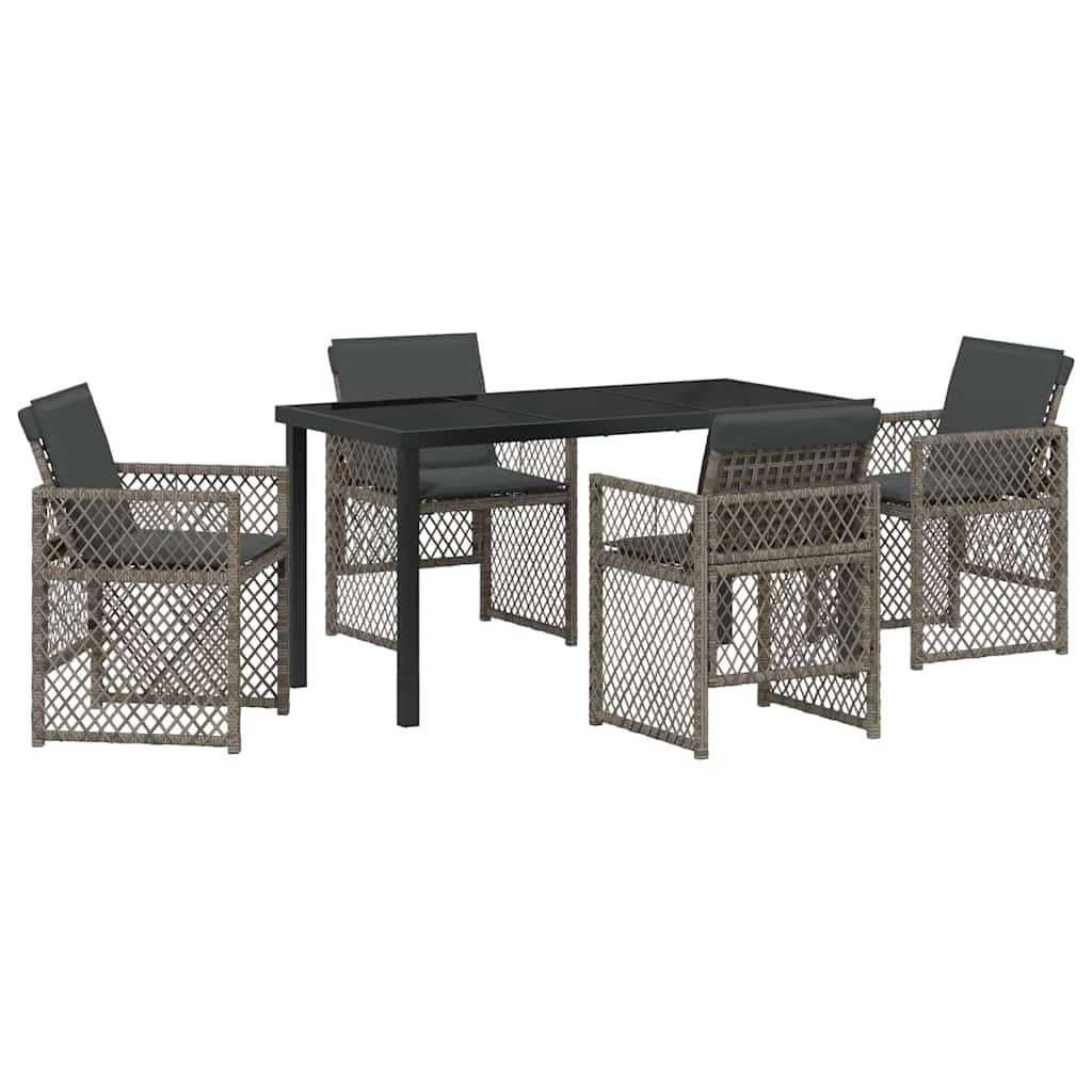 Garden Dining Set 5 Pcs Poly Rattan