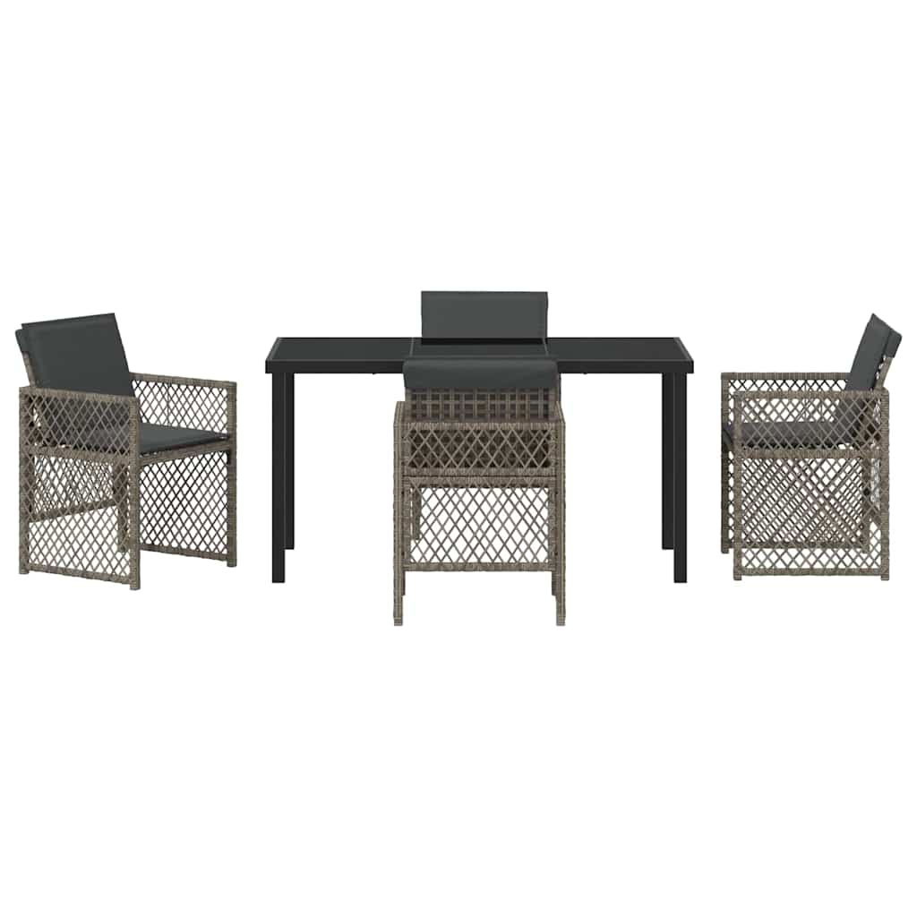 Garden Dining Set 5 Pcs Poly Rattan