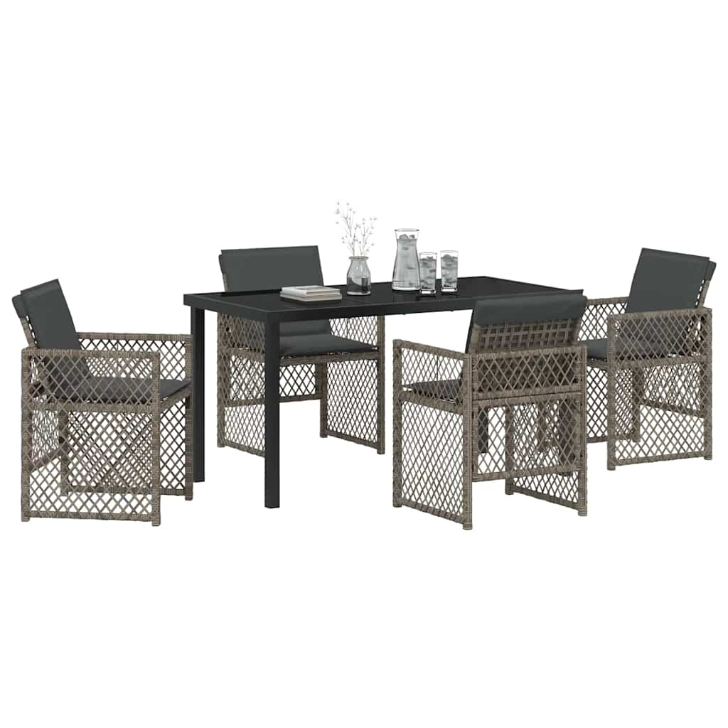 Garden Dining Set 5 Pcs Poly Rattan