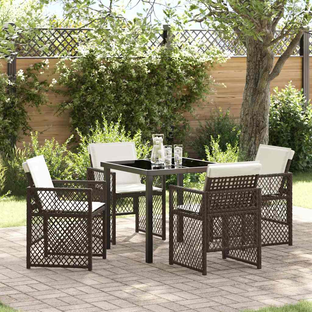 Garden Dining Set 5 Pcs Poly Rattan