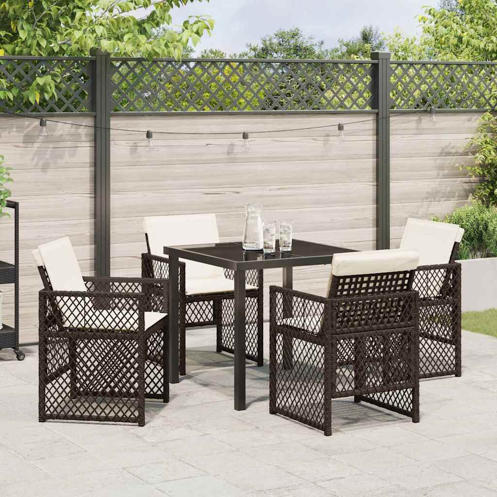 Garden Dining Set 5 Pcs Poly Rattan