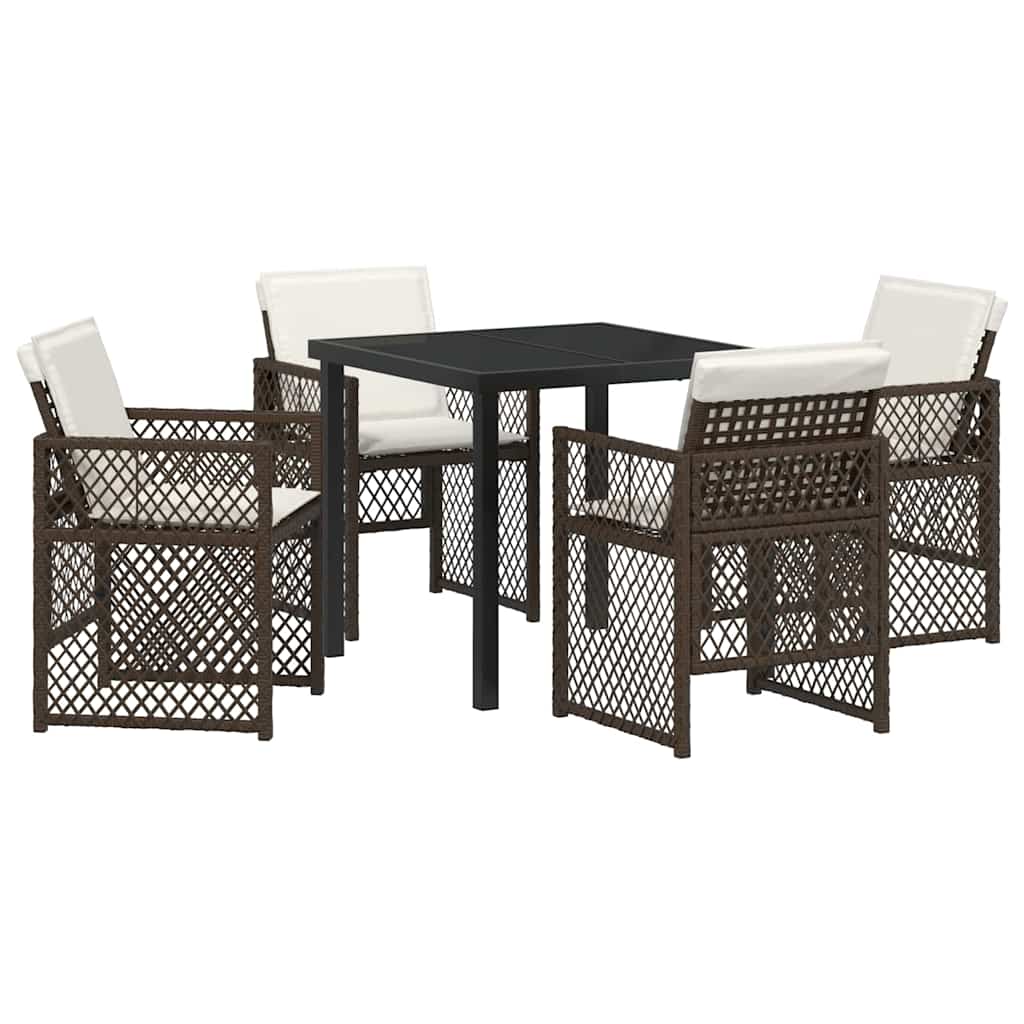 Garden Dining Set 5 Pcs Poly Rattan