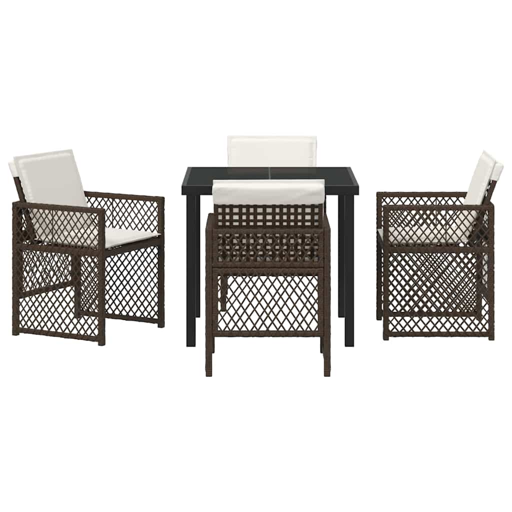 Garden Dining Set 5 Pcs Poly Rattan