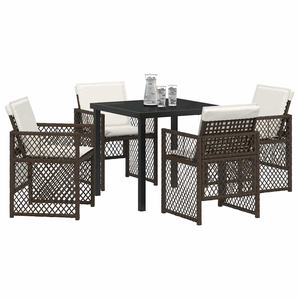 Garden Dining Set 5 Pcs Poly Rattan