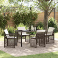 Garden Dining Set 5 Pcs Poly Rattan