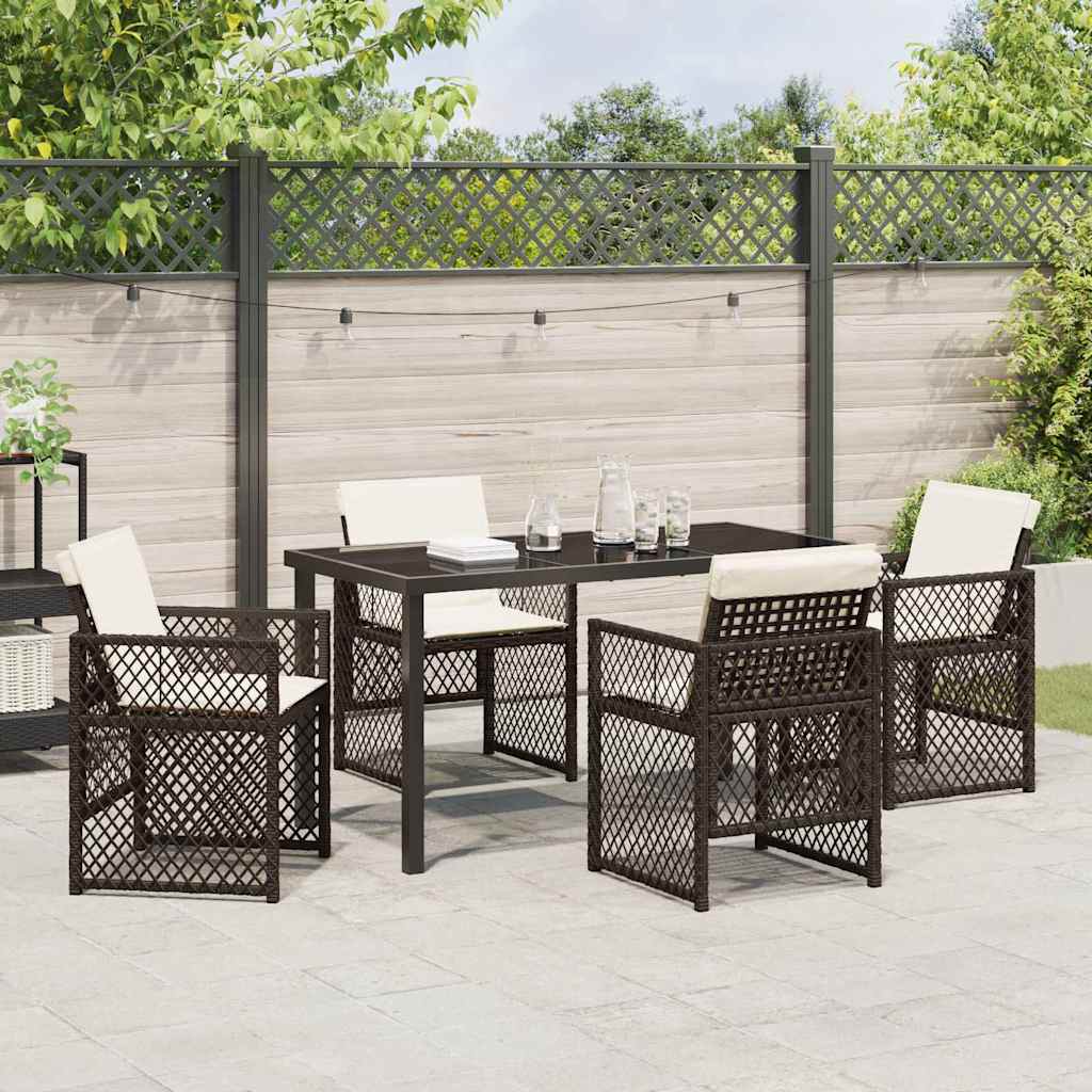 Garden Dining Set 5 Pcs Poly Rattan