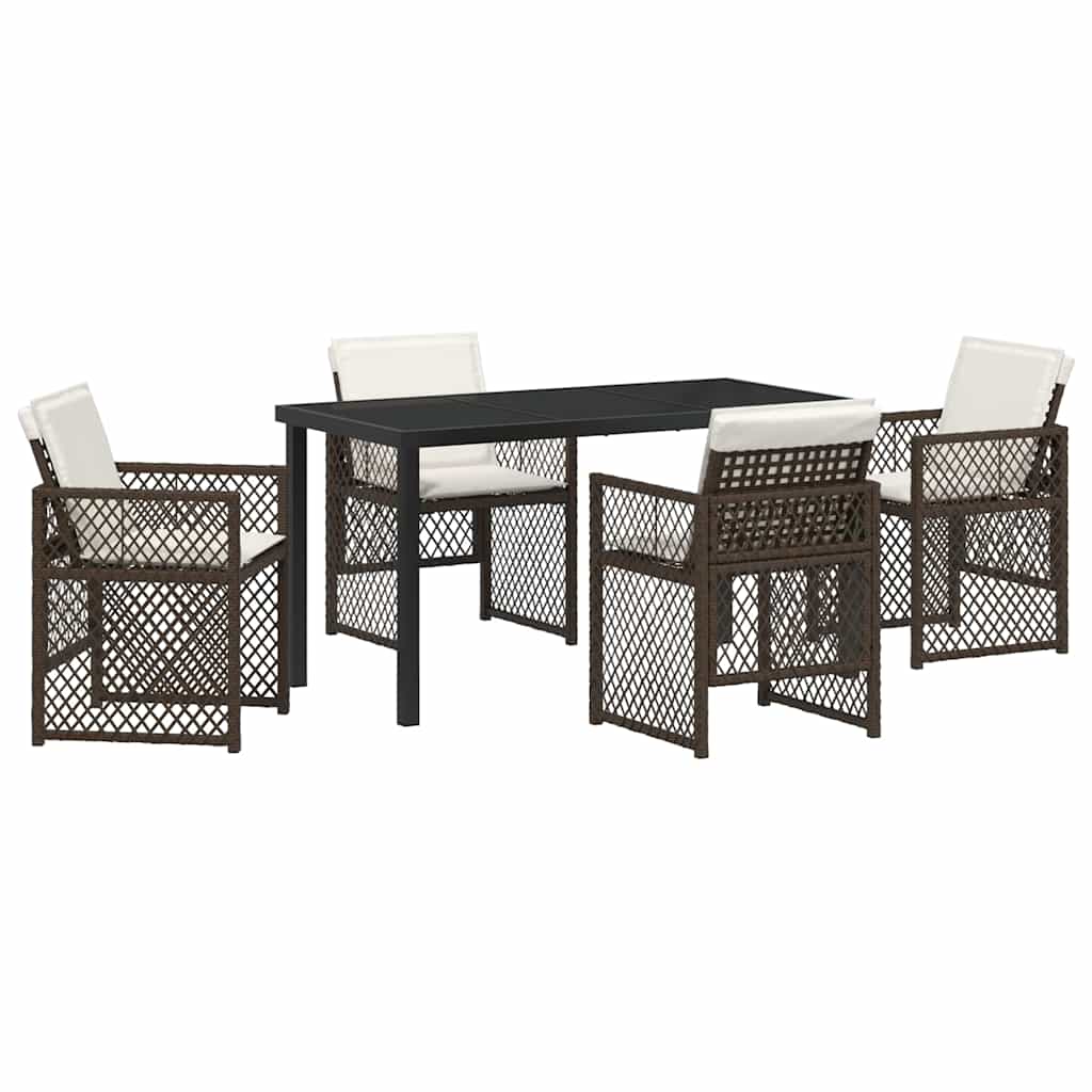 Garden Dining Set 5 Pcs Poly Rattan