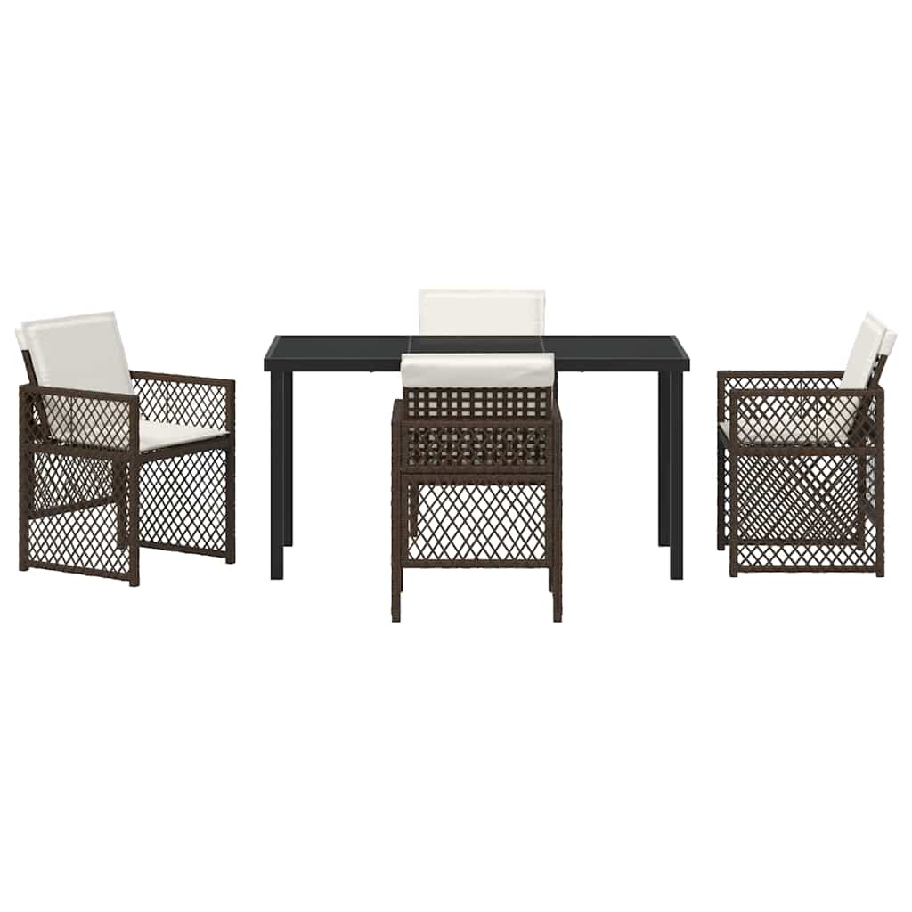 Garden Dining Set 5 Pcs Poly Rattan