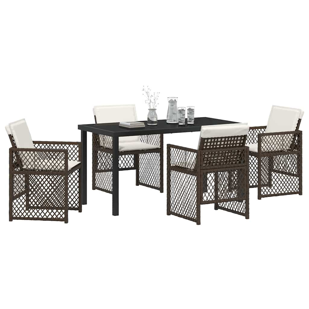 Garden Dining Set 5 Pcs Poly Rattan