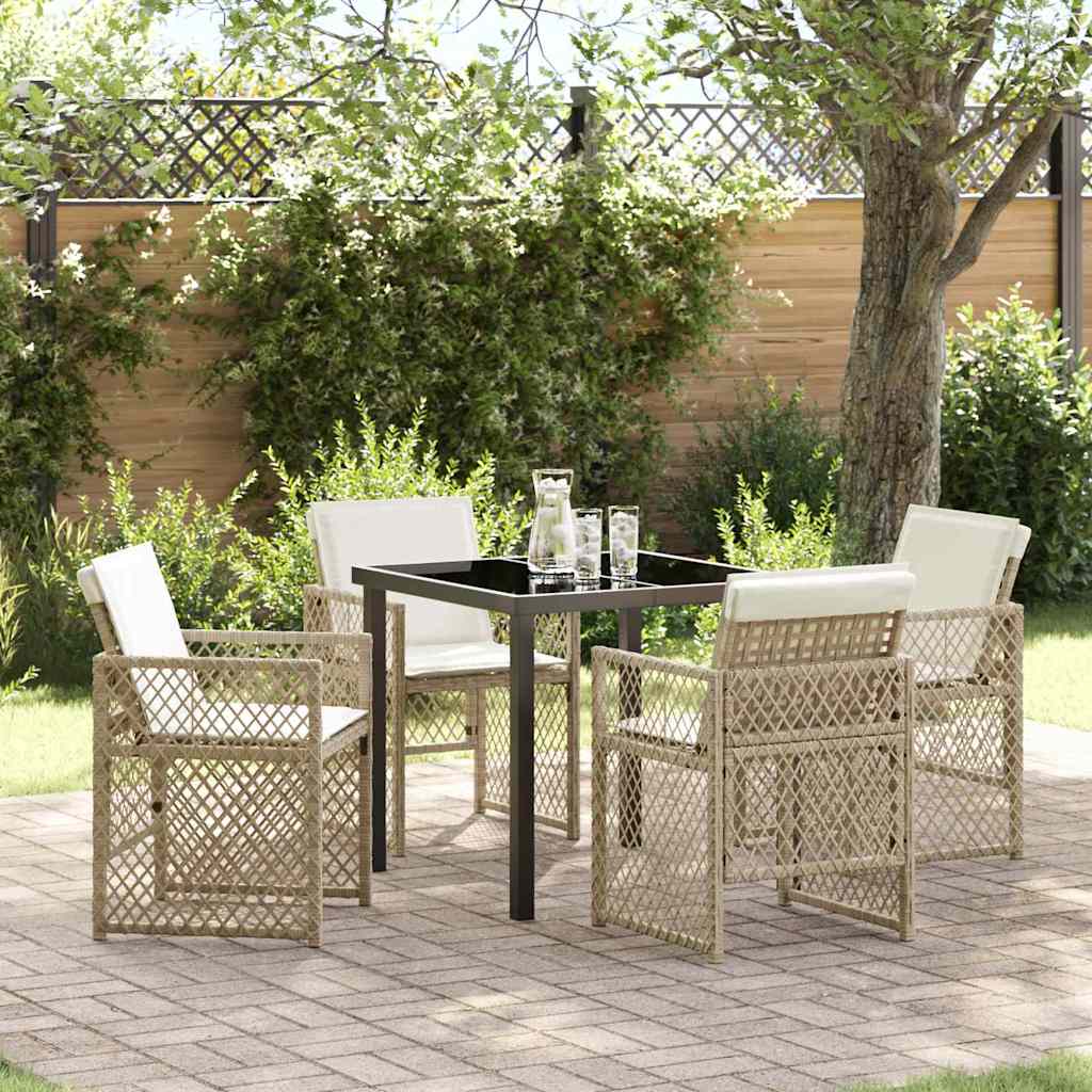 Garden Dining Set 5 Pcs Poly Rattan