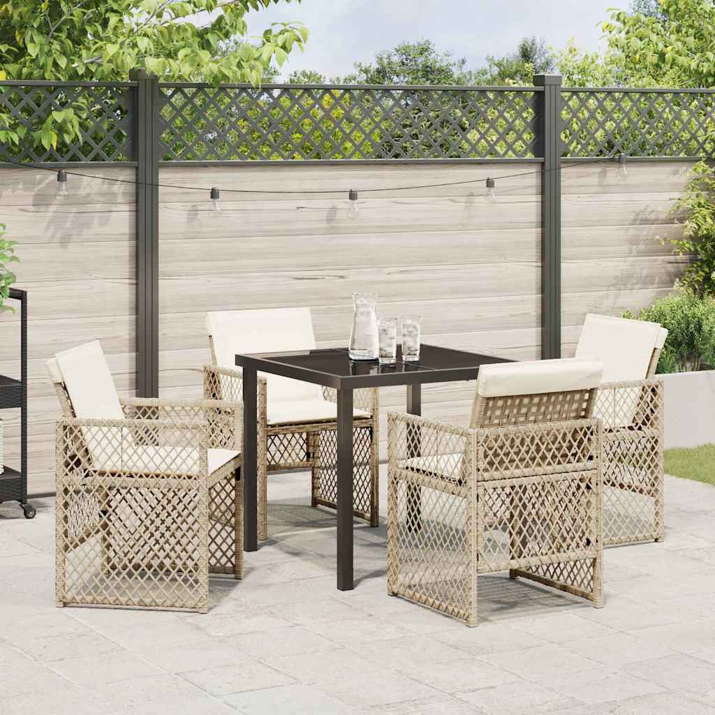 Garden Dining Set 5 Pcs Poly Rattan