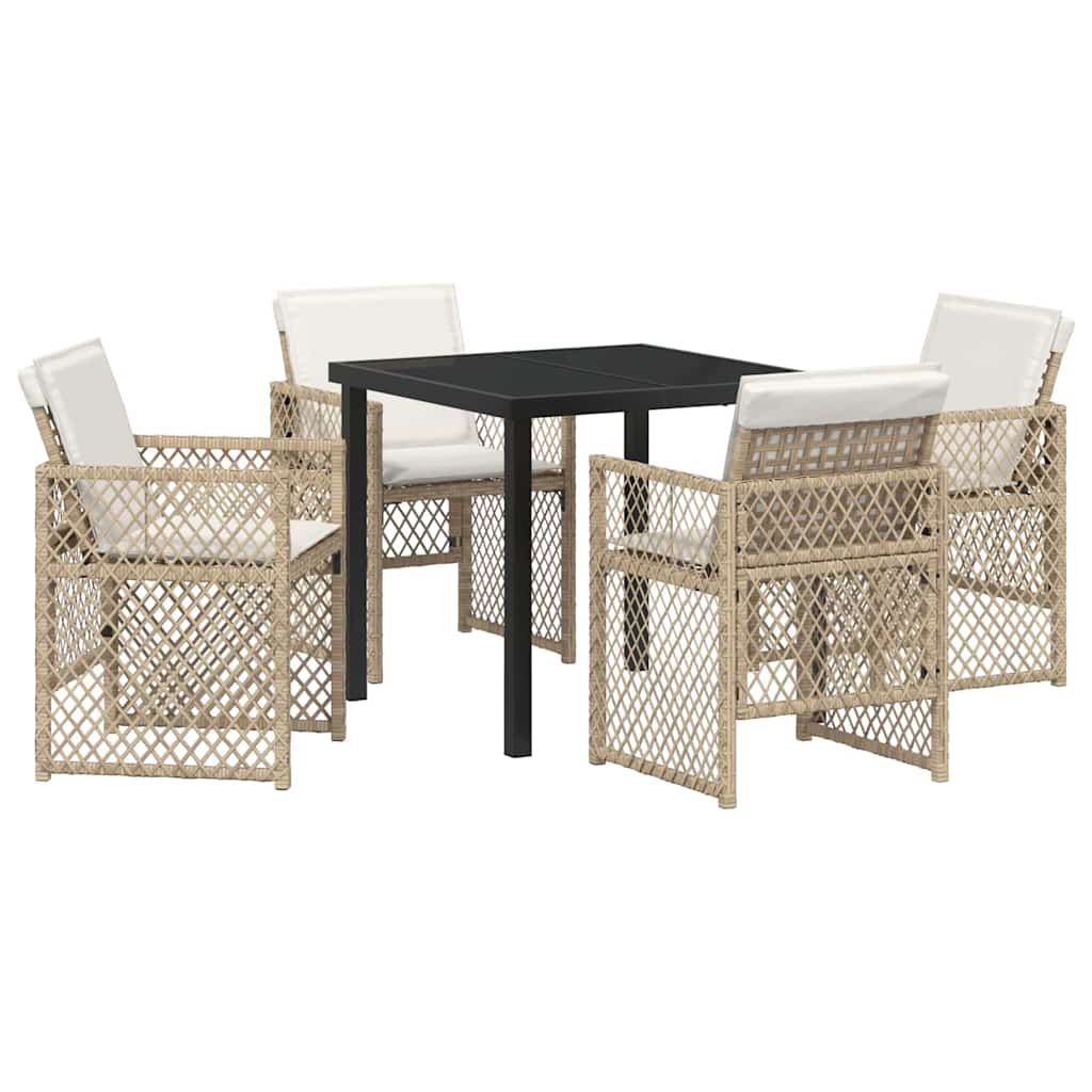 Garden Dining Set 5 Pcs Poly Rattan