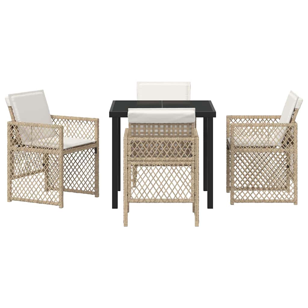 Garden Dining Set 5 Pcs Poly Rattan