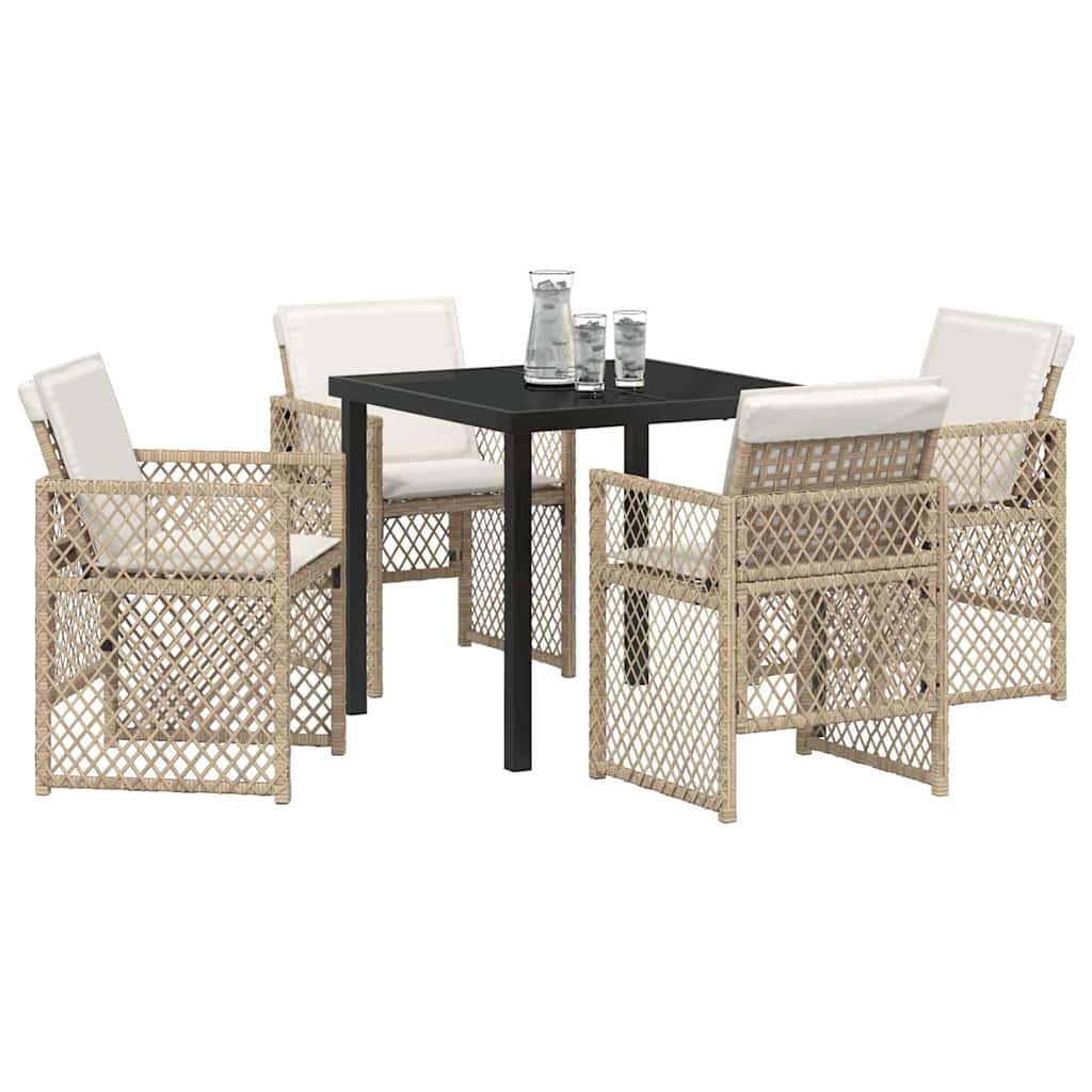 Garden Dining Set 5 Pcs Poly Rattan