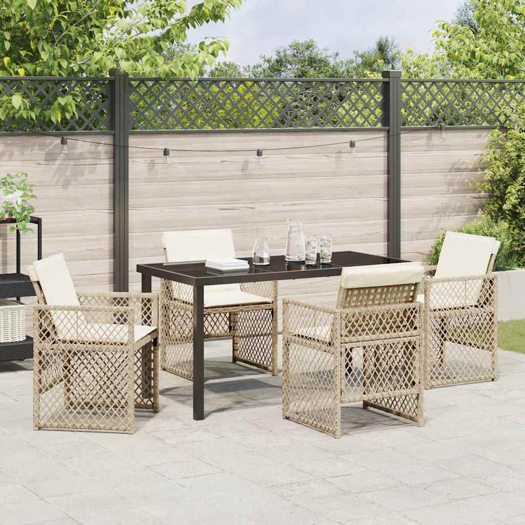 Garden Dining Set 5 Pcs Poly Rattan