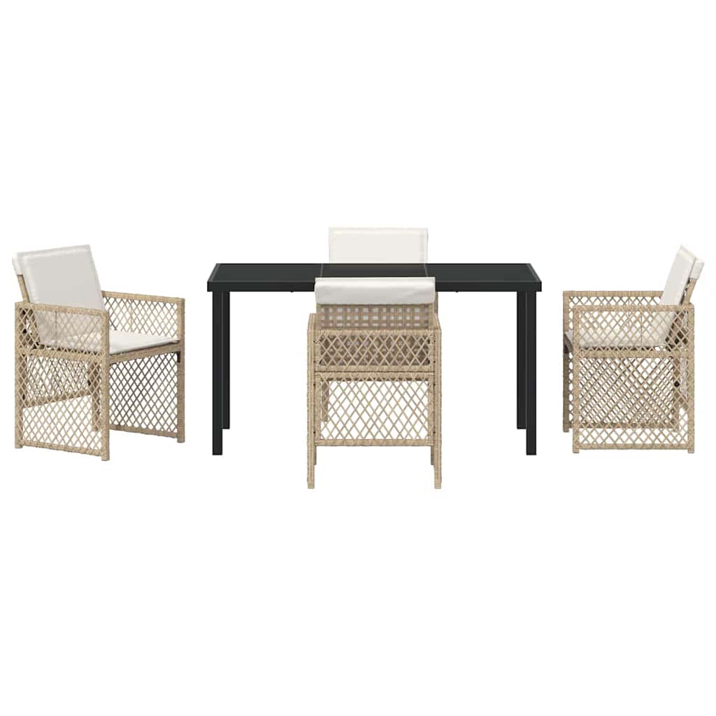 Garden Dining Set 5 Pcs Poly Rattan