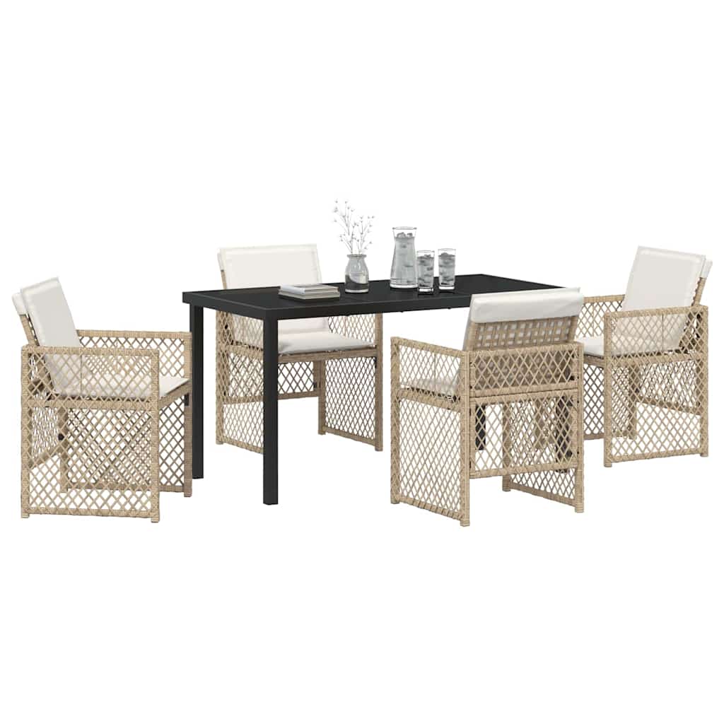 Garden Dining Set 5 Pcs Poly Rattan