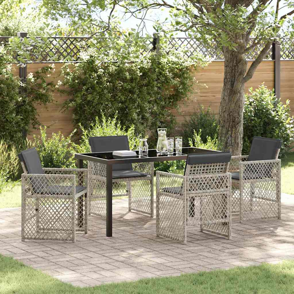Garden Dining Set 5 Pcs Poly Rattan