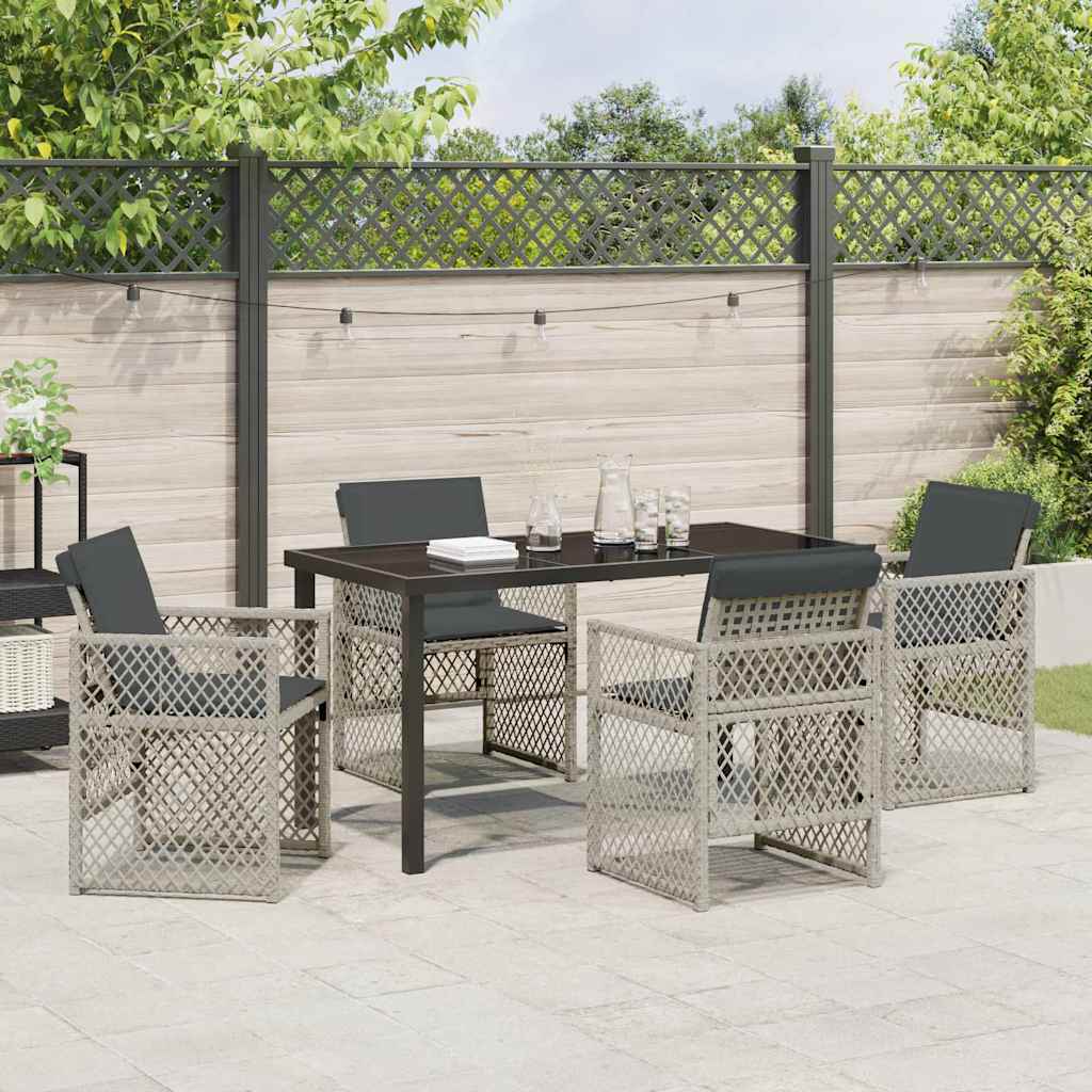 Garden Dining Set 5 Pcs Poly Rattan