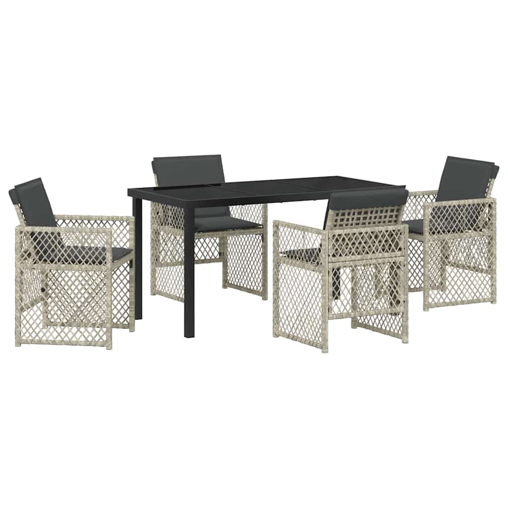 Garden Dining Set 5 Pcs Poly Rattan