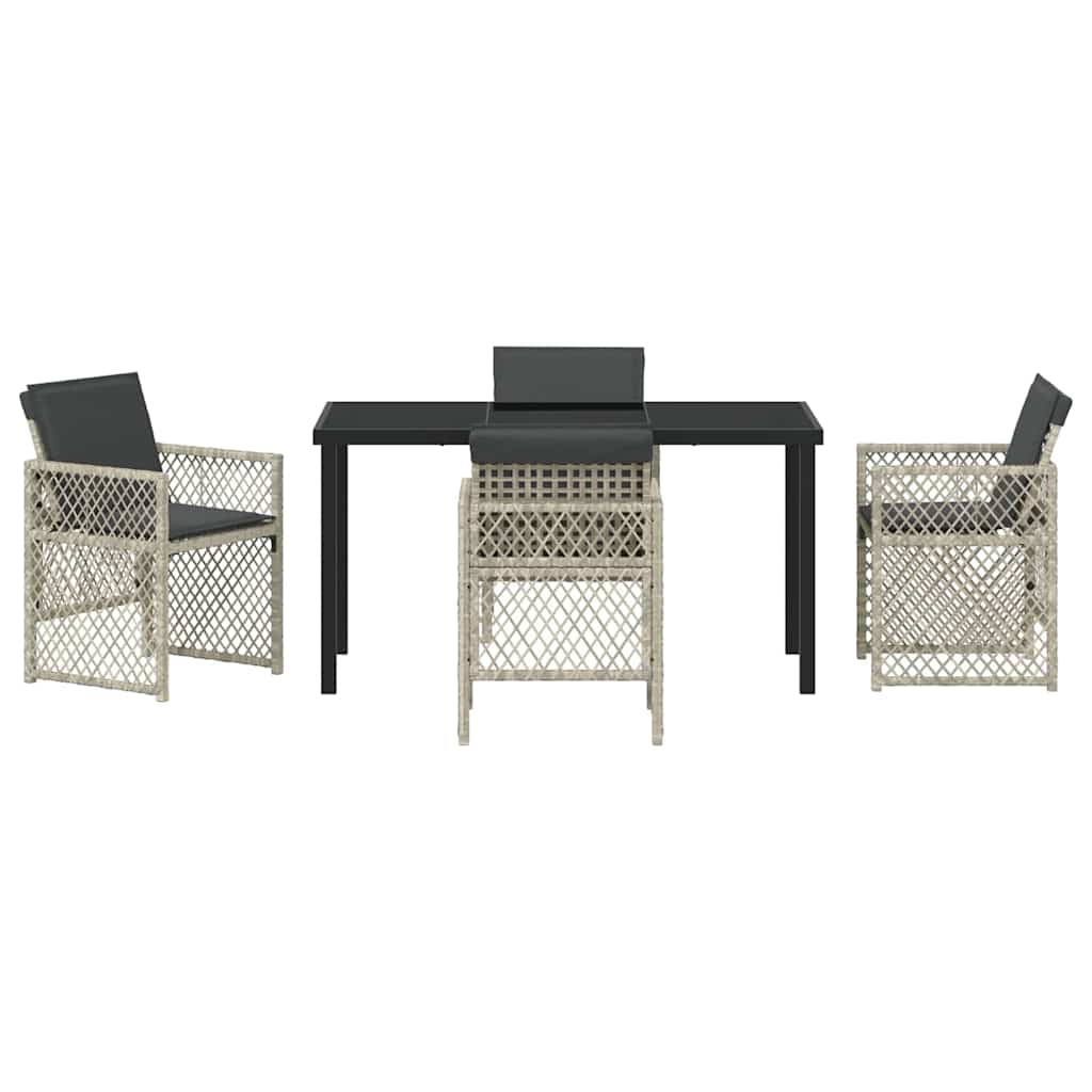 Garden Dining Set 5 Pcs Poly Rattan