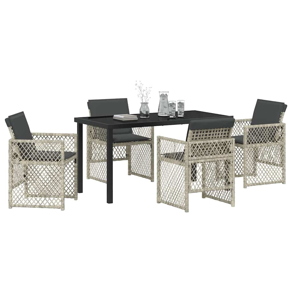 Garden Dining Set 5 Pcs Poly Rattan