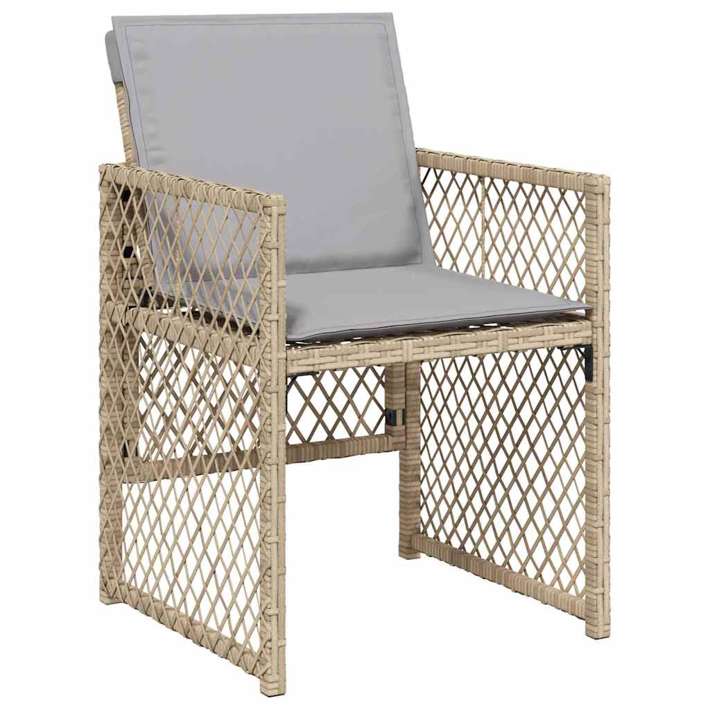 Outdoor Furniture Set Garden Dining 5 Pcs Beige Poly Rattan