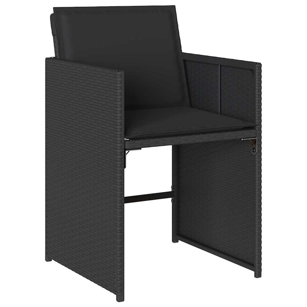 Outdoor Furniture Set Garden Dining 5 Pcs Black Poly Rattan