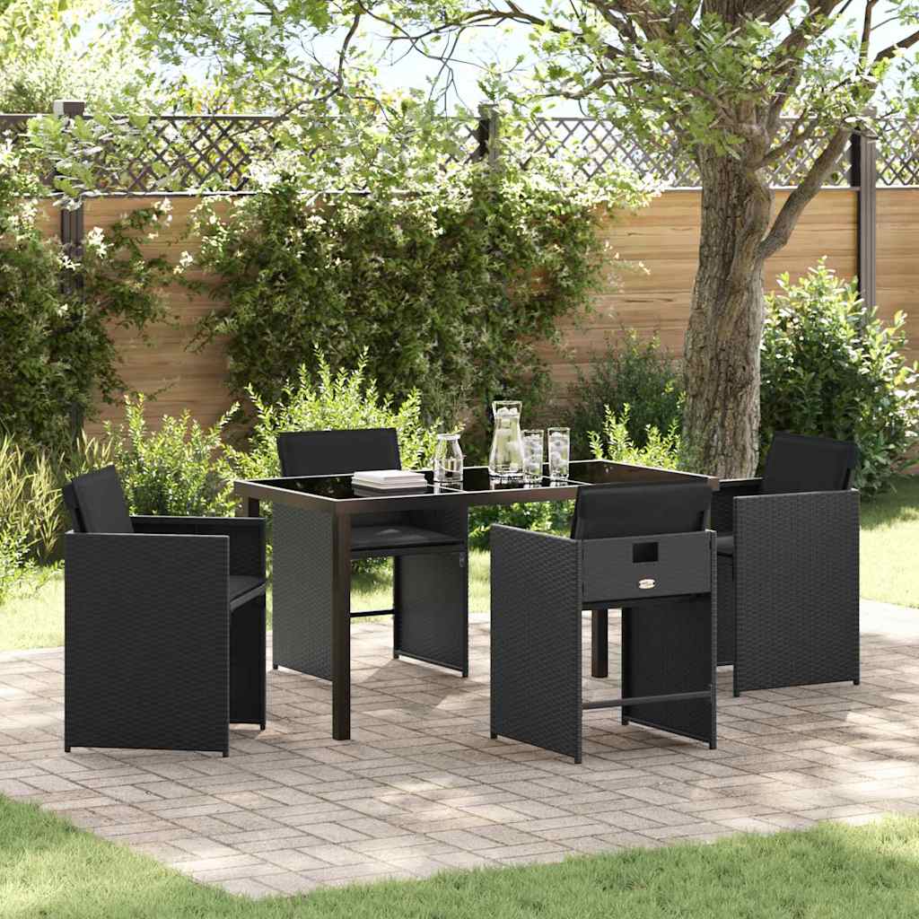Garden Dining Set 5 Pcs Poly Rattan
