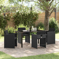 Garden Dining Set 5 Pcs Poly Rattan
