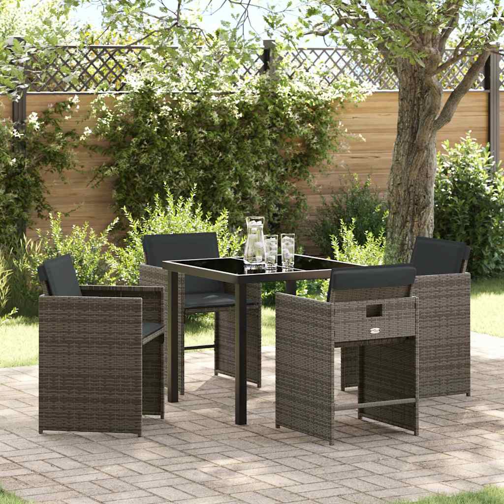 Garden Dining Set 5 Pcs Poly Rattan