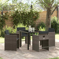 Garden Dining Set 5 Pcs Poly Rattan