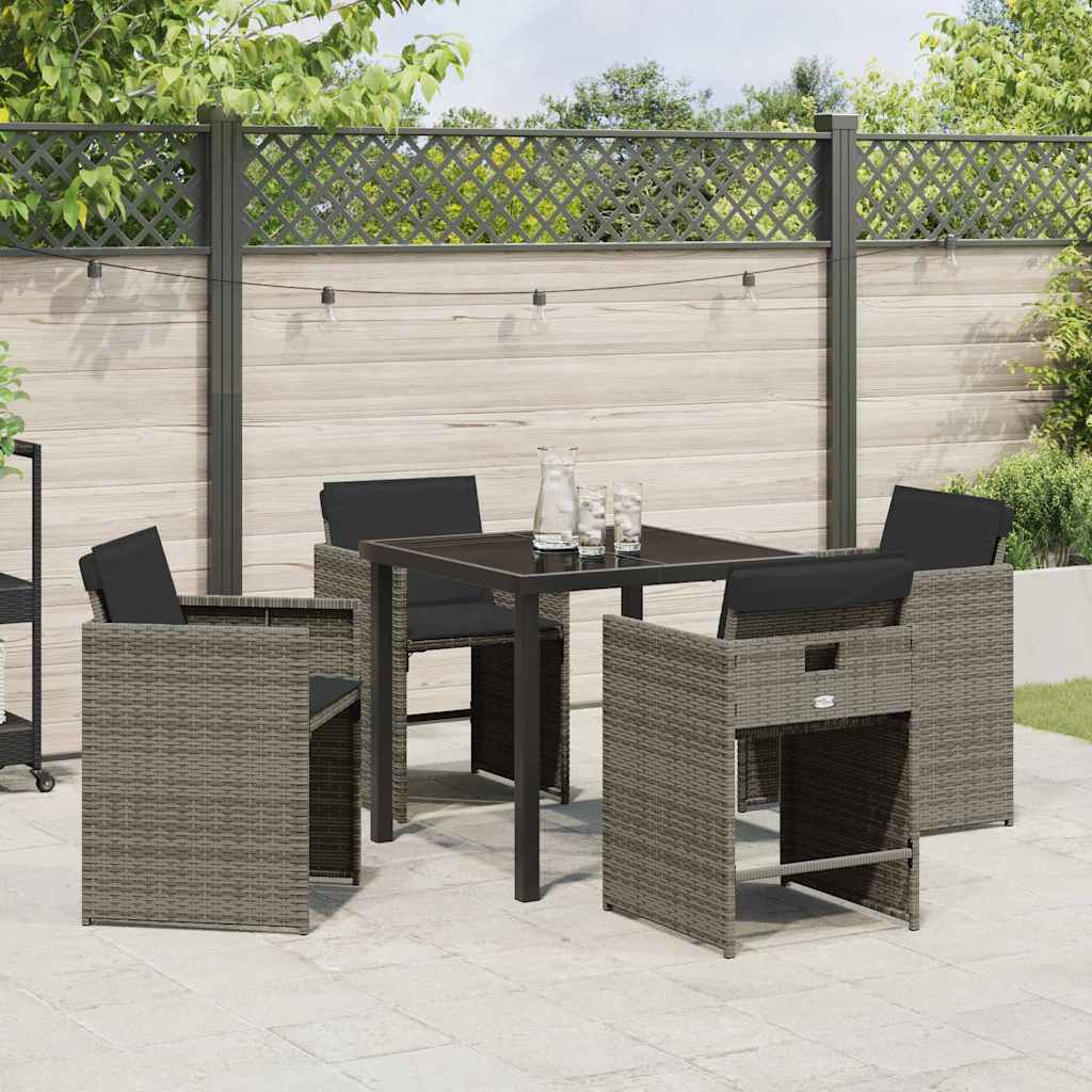 Garden Dining Set 5 Pcs Poly Rattan