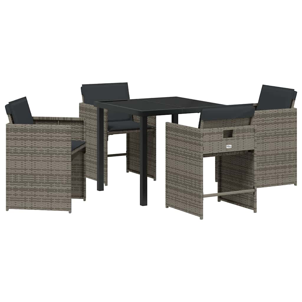 Garden Dining Set 5 Pcs Poly Rattan