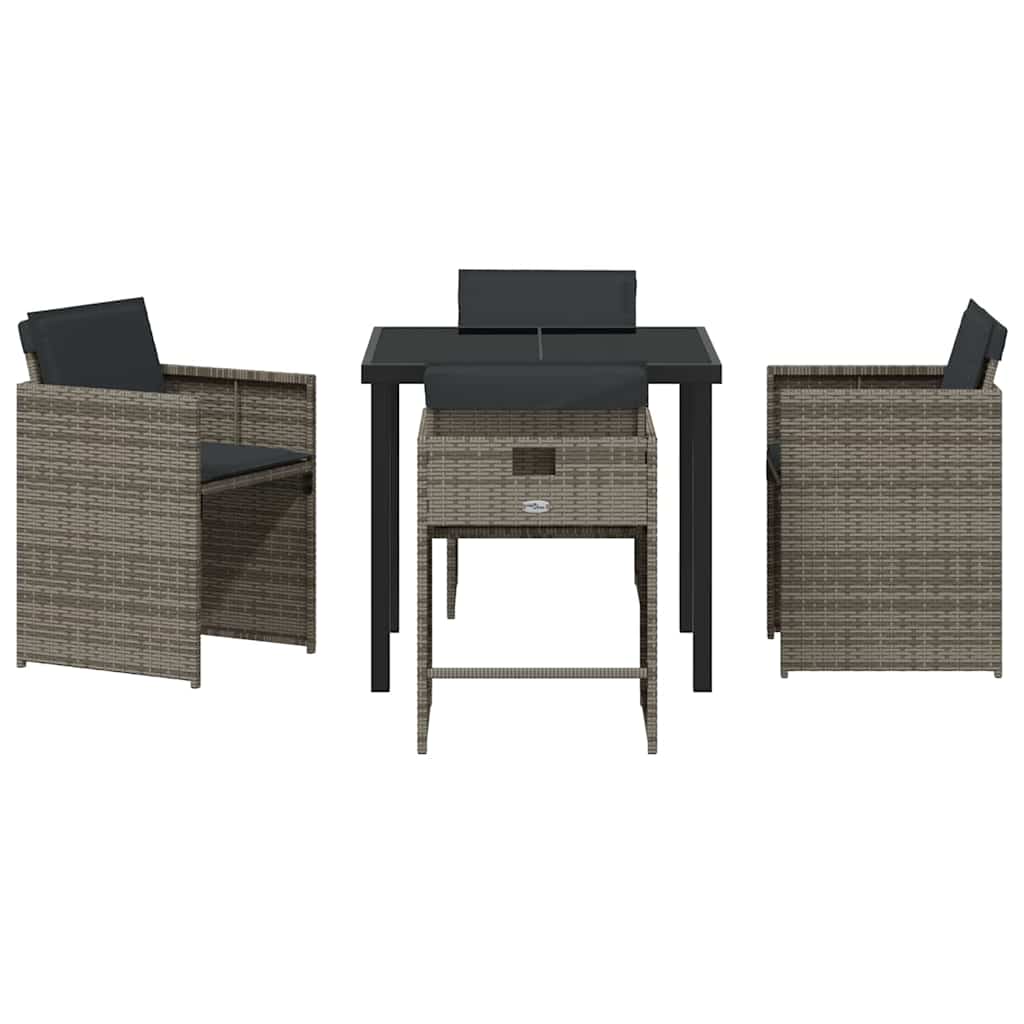 Garden Dining Set 5 Pcs Poly Rattan