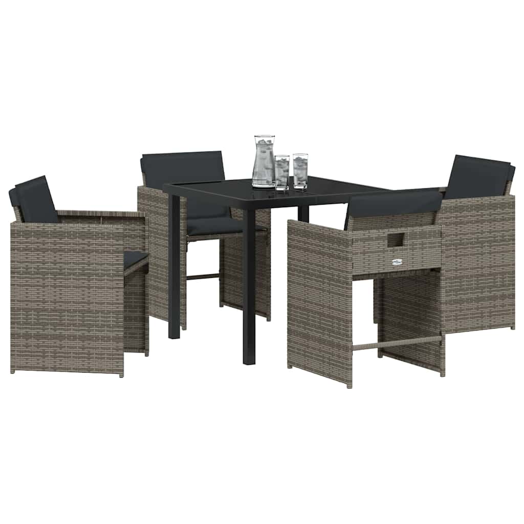 Garden Dining Set 5 Pcs Poly Rattan